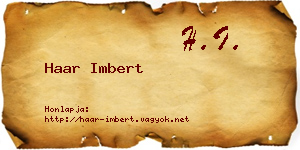 Haar Imbert névjegykártya